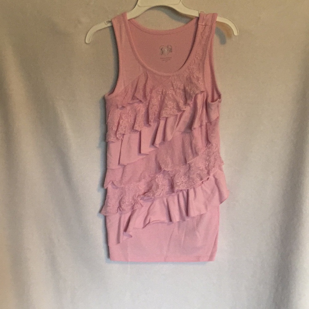 Pink Justice ruffle top